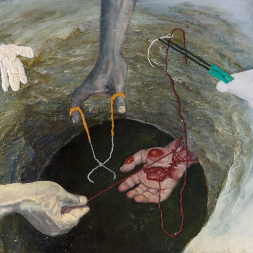 Gabriel Baribeau - Instruments and devices deep down in a hole - Oil on Canvas