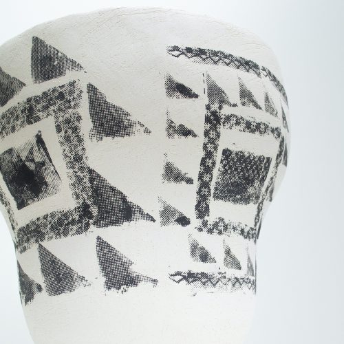 Hannah deJonge / Pattern Blocks (Detail) - Screen-printed underglaze on stoneware
2020